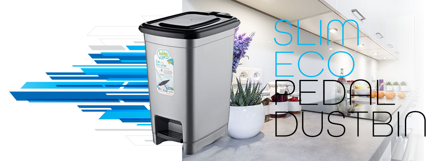 Slim Eco pedal dustbin